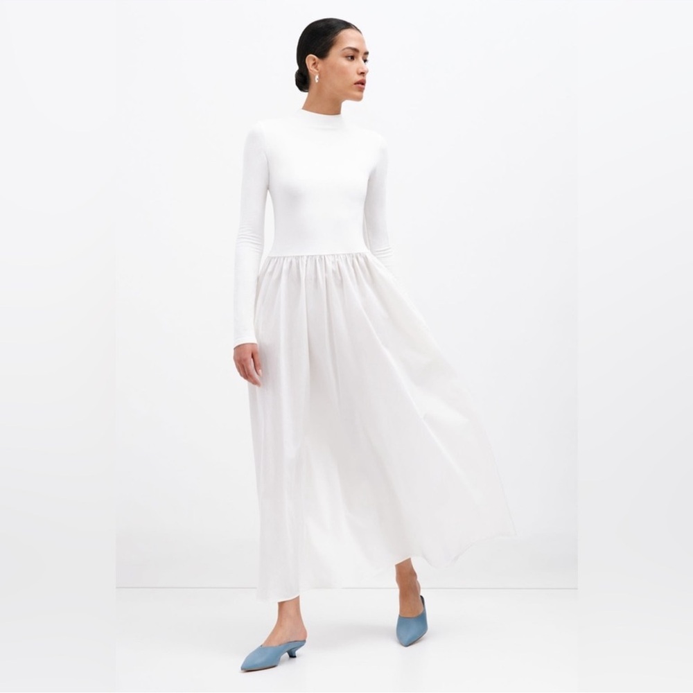 Marcella NYC Long Sleeve Maxi Dress Off White